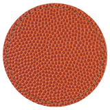 Basketball with Black Engraving 2.5x2.5 Circle Hat Patches - Laser Engraved Leatherette