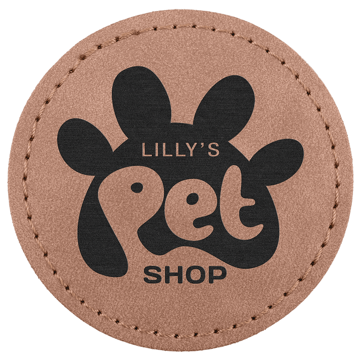 A Blush 2 1/2" Premier Laserable Leatherette Round Patch Adhesive - Creekside Collection