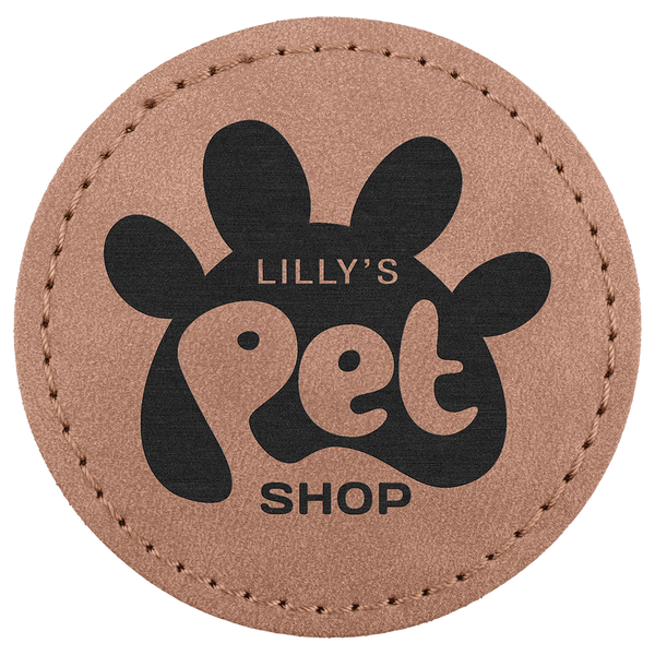 A Blush 2 1/2" Premier Laserable Leatherette Round Patch Adhesive - Creekside Collection