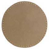 3x3 Circle Hat Patches - Laser Engraved Leatherette