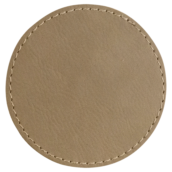 3x3 Circle Hat Patches - Laser Engraved Leatherette