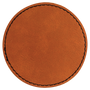 Rawhide with Black Engraving 3x3 Circle Hat Patches - Laser Engraved Leatherette
