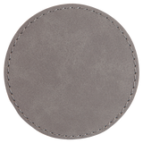 Gray with Black Engraving 3x3 Circle Hat Patches - Laser Engraved Leatherette
