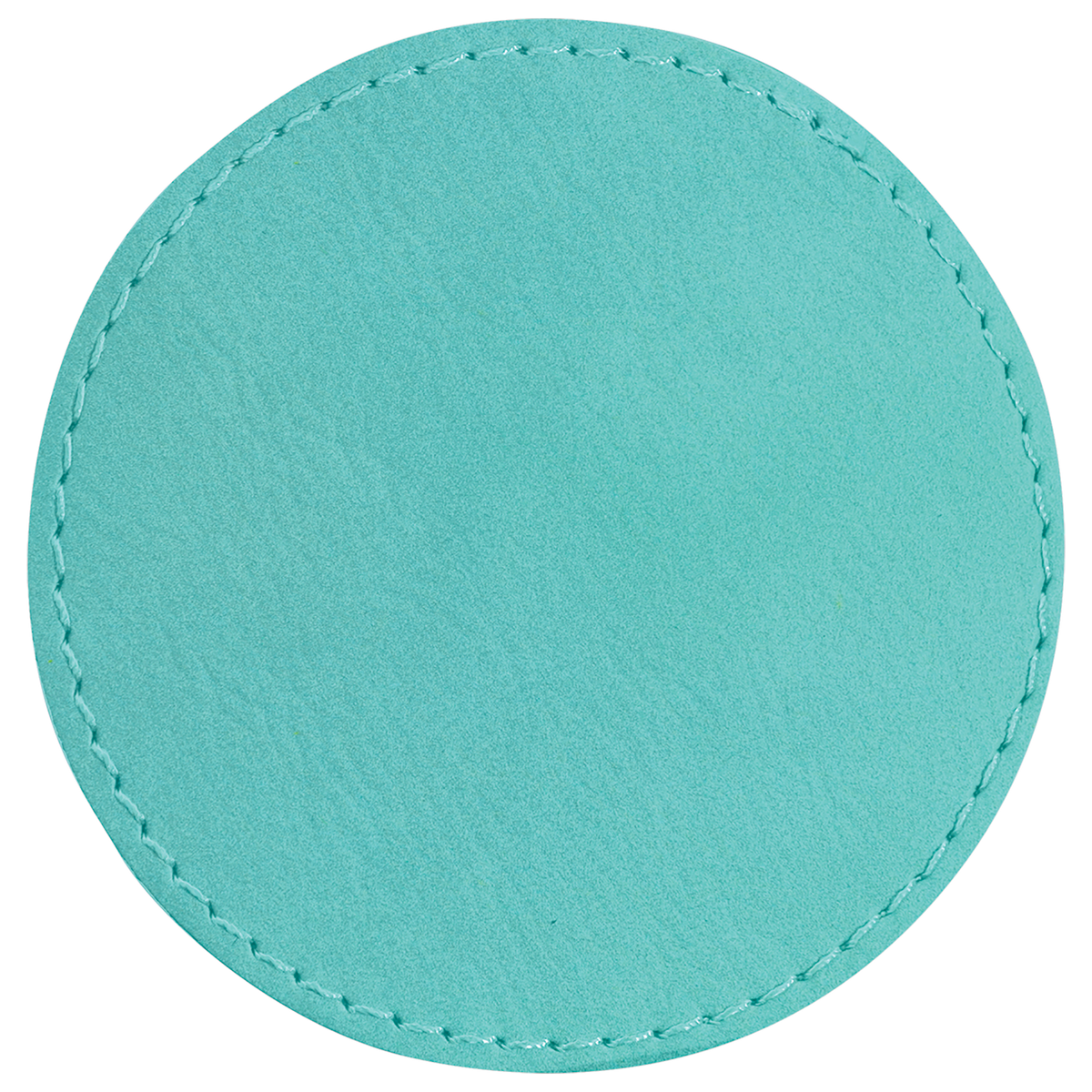 Teal with Black Engraving 3x3 Circle Hat Patches - Laser Engraved Leatherette
