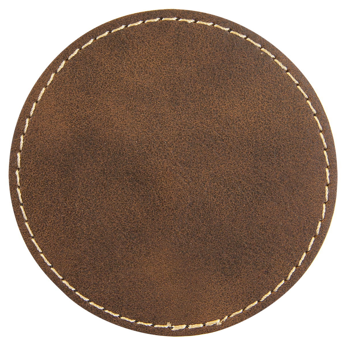 Rustic with Gold Engraving 3x3 Circle Hat Patches - Laser Engraved Leatherette