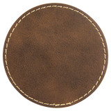 Rustic with Gold Engraving 3x3 Circle Hat Patches - Laser Engraved Leatherette