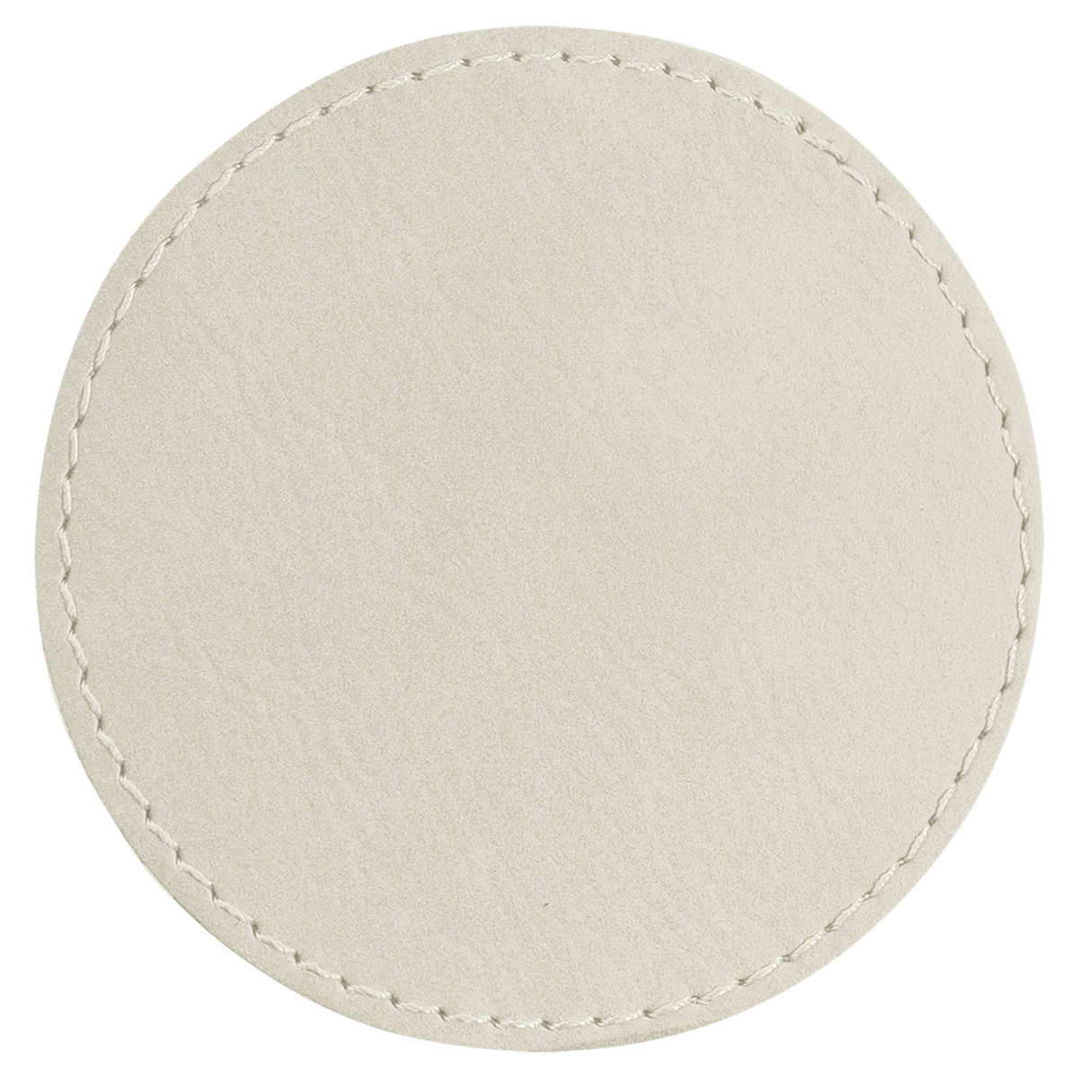 White with Black Engraving 3x3 Circle Hat Patches - Laser Engraved Leatherette