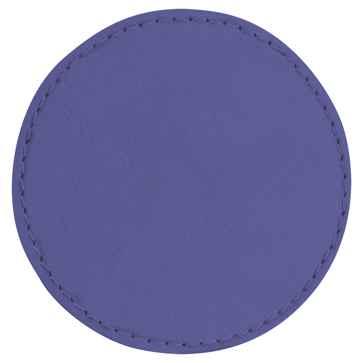 Purple with Black Engraving 3x3 Circle Hat Patches - Laser Engraved Leatherette