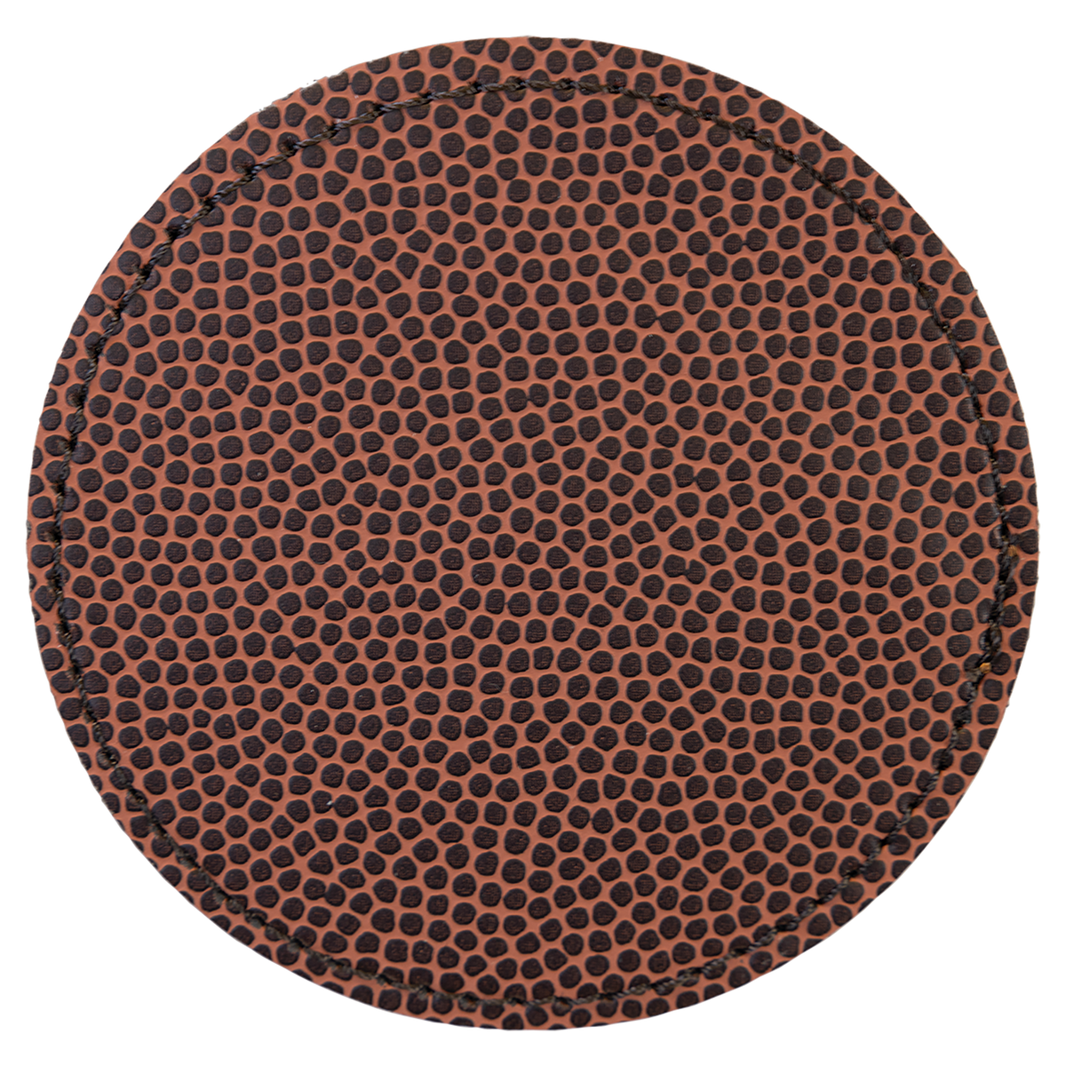 Football with Black Engraving 3x3 Circle Hat Patches - Laser Engraved Leatherette