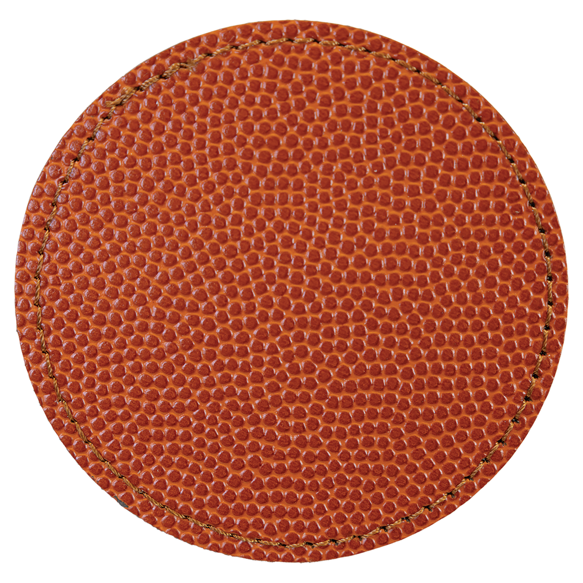 Basketball with Black Engraving 3x3 Circle Hat Patches - Laser Engraved Leatherette