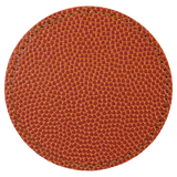 Basketball with Black Engraving 3x3 Circle Hat Patches - Laser Engraved Leatherette