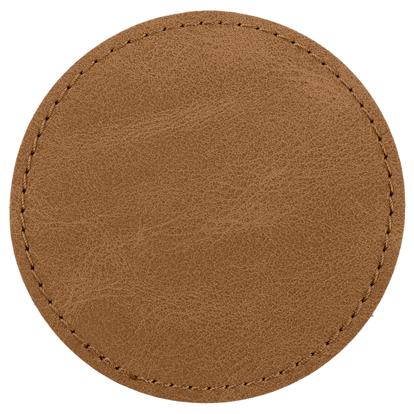 3" Premier Leatherette Round Patch Adhesive - Creekside Collection