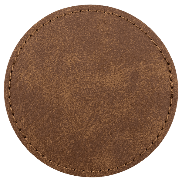 3" Premier Leatherette Round Patch Adhesive - Creekside Collection