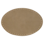 Light Brown with Black Engraving 3x2 Oval Hat Patches with - Laser Engraved Leatherette