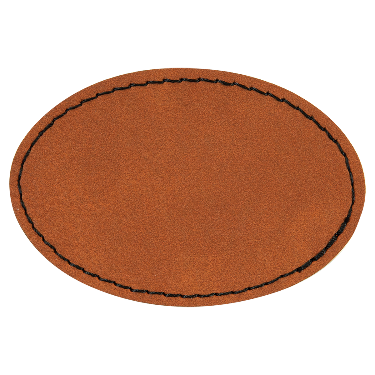 Rawhide with Black Engraving 3x2 Oval Hat Patches with - Laser Engraved Leatherette