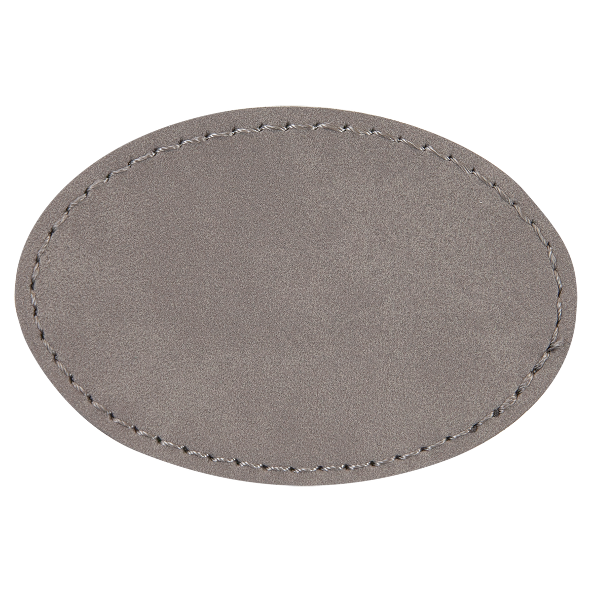 Gray with Black Engraving 3x2 Oval Hat Patches with - Laser Engraved Leatherette