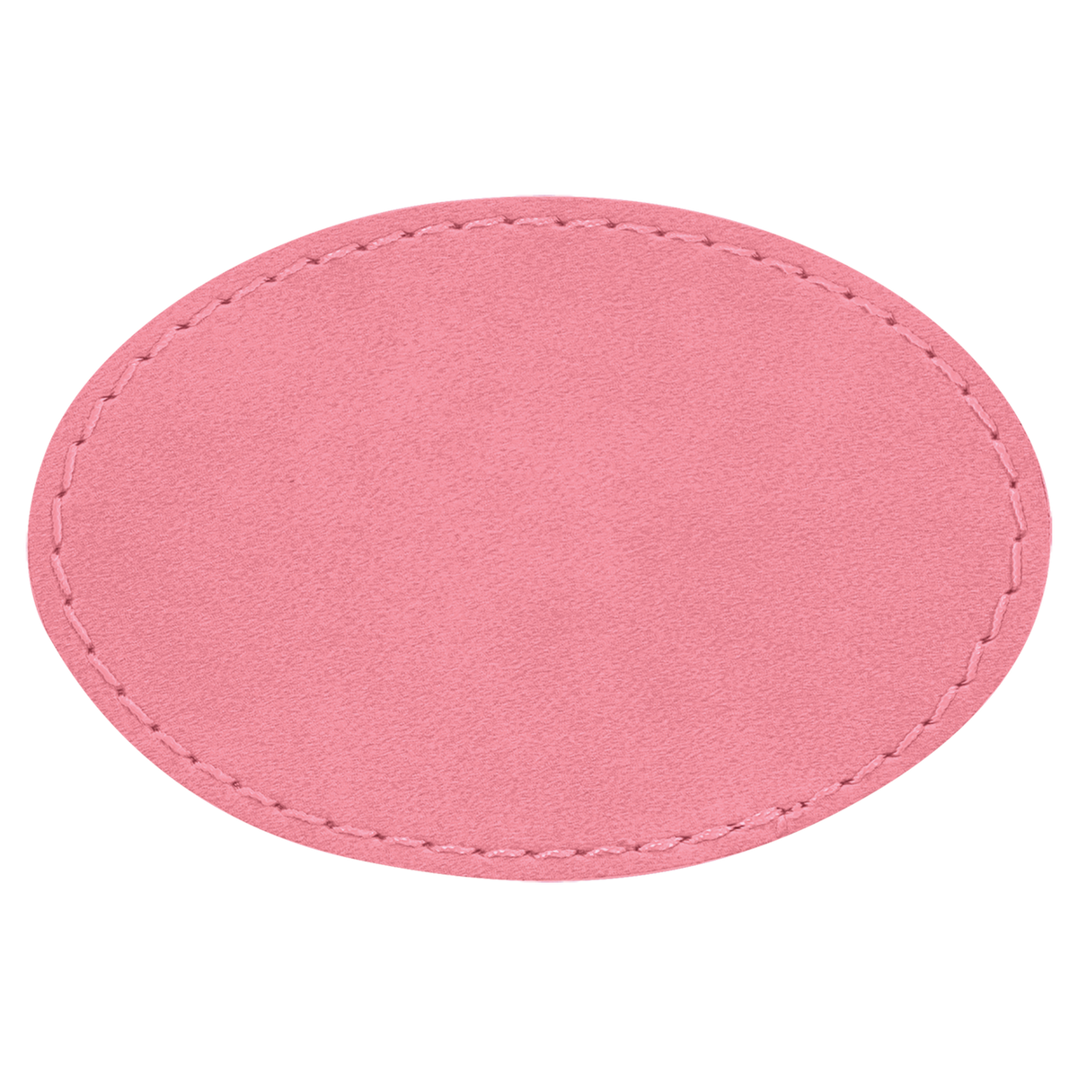 Pink with Black Engraving 3x2 Oval Hat Patches with - Laser Engraved Leatherette