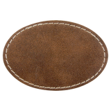 Rustic with Gold Engraving 3x2 Oval Hat Patches with - Laser Engraved Leatherette