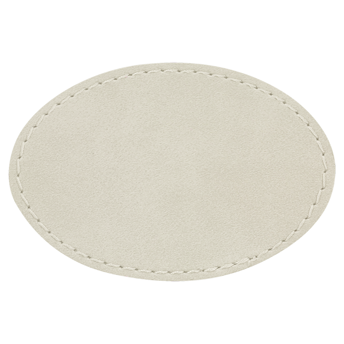 White with Black Engraving 3x2 Oval Hat Patches with - Laser Engraved Leatherette
