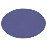 Purple with Black Engraving 3x2 Oval Hat Patches with - Laser Engraved Leatherette