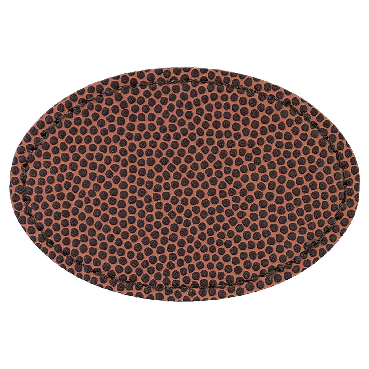 Football with Black Engraving 3x2 Oval Hat Patches with - Laser Engraved Leatherette