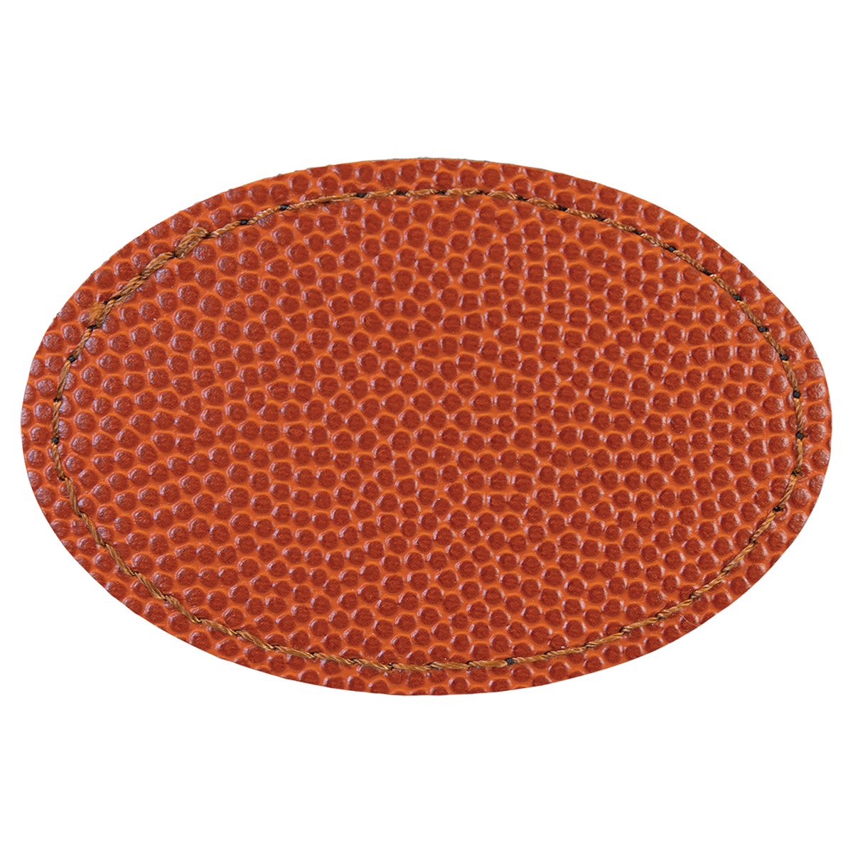 Basketball with Black Engraving 3x2 Oval Hat Patches with - Laser Engraved Leatherette