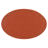 Basketball with Black Engraving 3x2 Oval Hat Patches with - Laser Engraved Leatherette