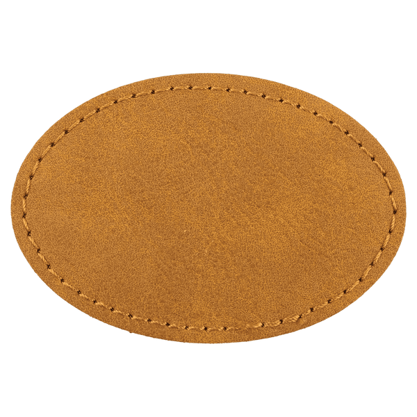 3" x 2" Premier Laserable Leatherette Oval Patch Adhesive - Creekside Collection