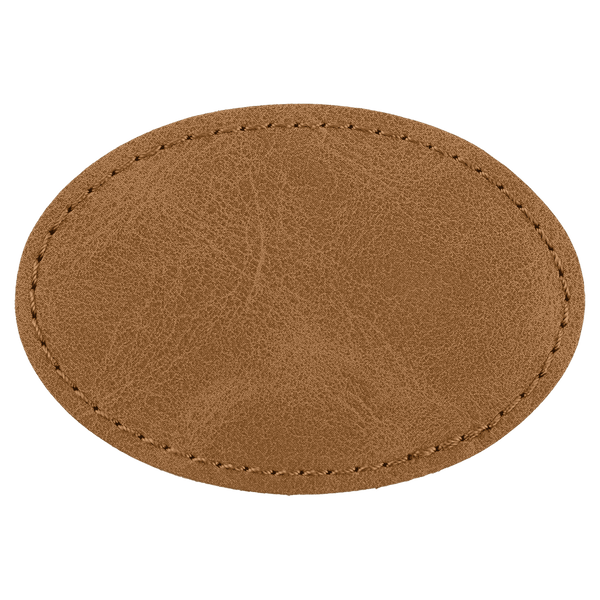 3" x 2" Premier Laserable Leatherette Oval Patch Adhesive - Creekside Collection