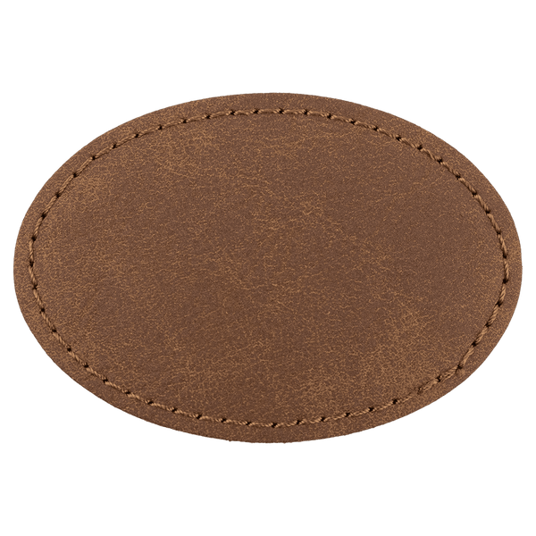 3" x 2" Premier Laserable Leatherette Oval Patch Adhesive - Creekside Collection