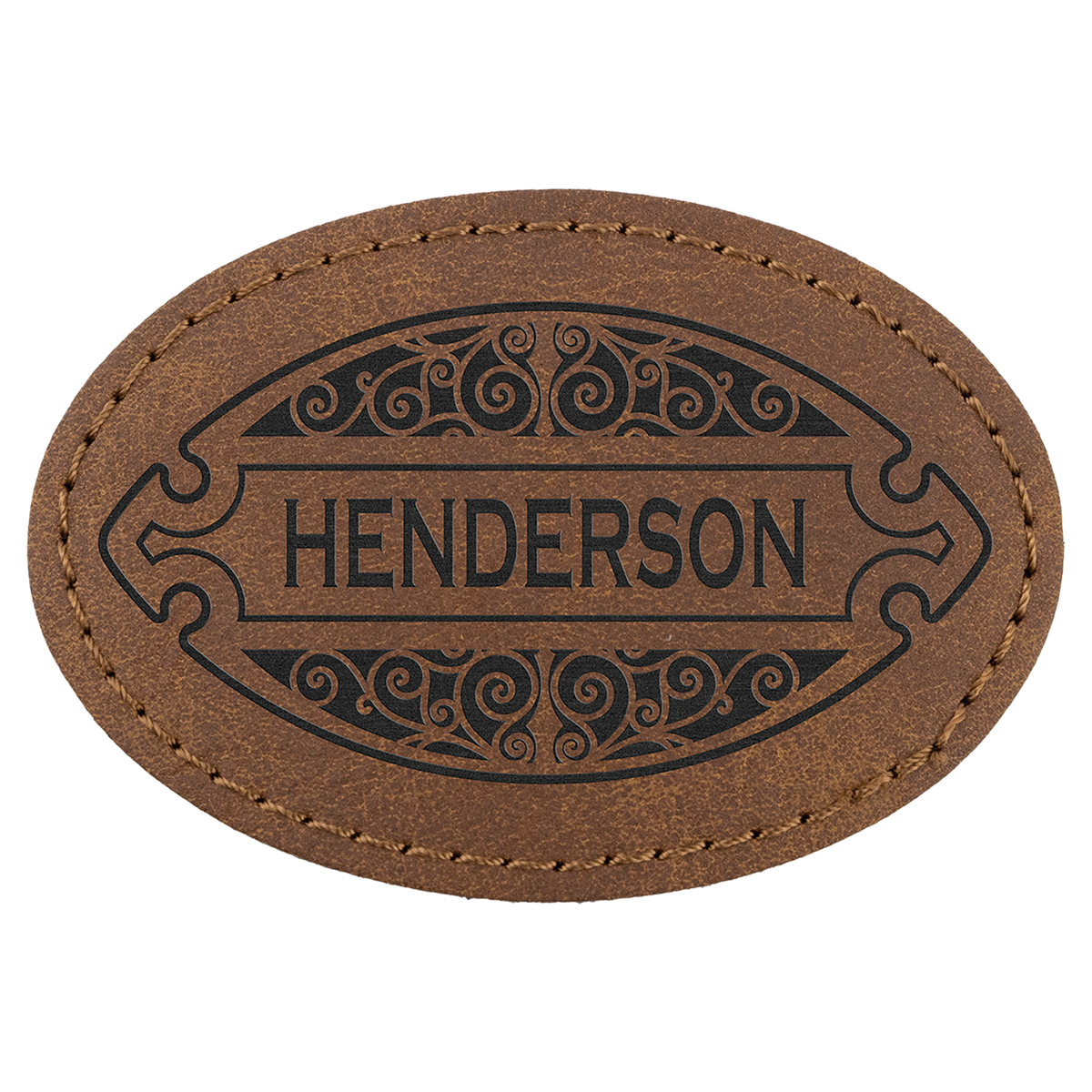 3" x 2" Premier Laserable Leatherette Oval Patch Adhesive - Creekside Collection
