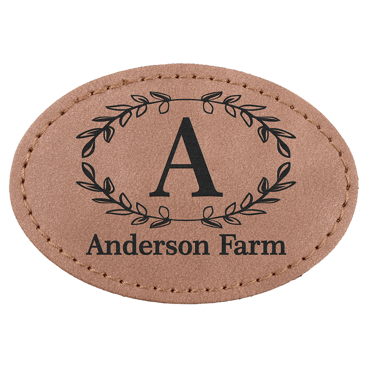 3" x 2" Premier Laserable Leatherette Oval Patch Adhesive - Creekside Collection