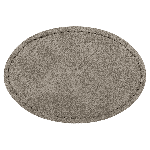 3" x 2" Premier Laserable Leatherette Oval Patch Adhesive - Creekside Collection