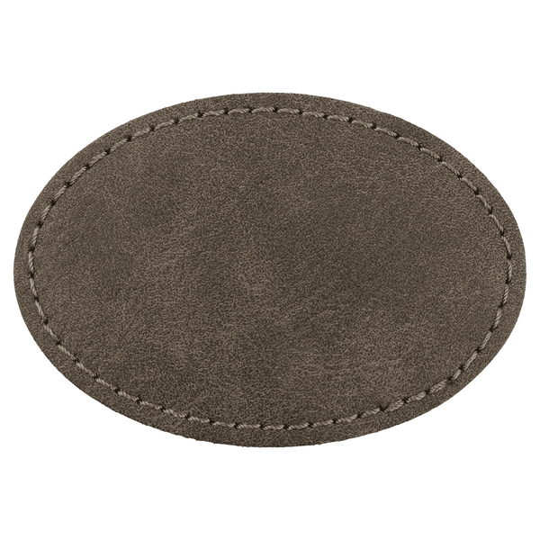 3" x 2" Premier Laserable Leatherette Oval Patch Adhesive - Creekside Collection