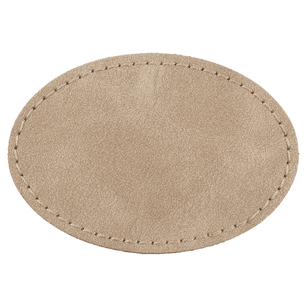 3" x 2" Premier Laserable Leatherette Oval Patch Adhesive - Creekside Collection