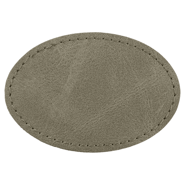 3" x 2" Premier Laserable Leatherette Oval Patch Adhesive - Creekside Collection