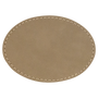 Light Brown with Black Engraving 3.5x2.5 Oval Hat Patches - Laser Engraved Leatherette