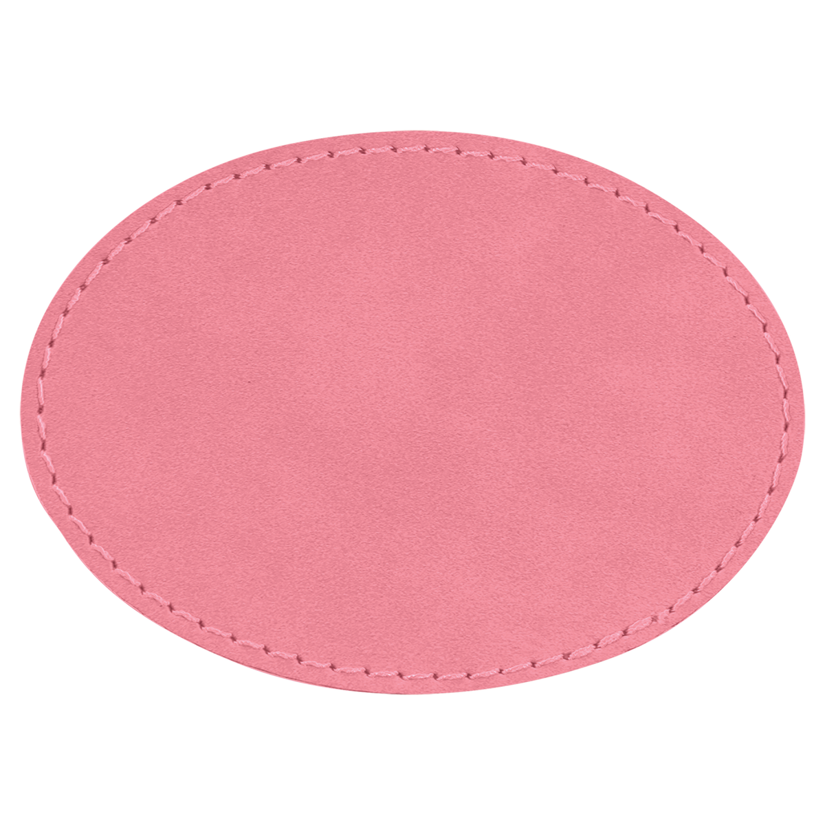 Pink with Black Engraving 3.5x2.5 Oval Hat Patches - Laser Engraved Leatherette
