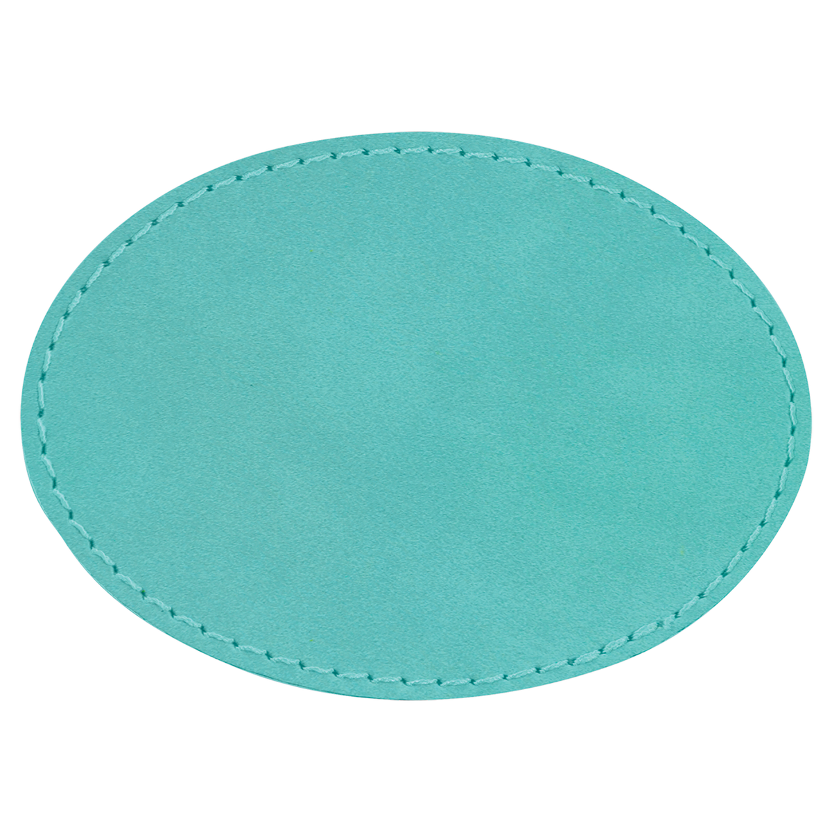 Teal with Black Engraving 3.5x2.5 Oval Hat Patches - Laser Engraved Leatherette