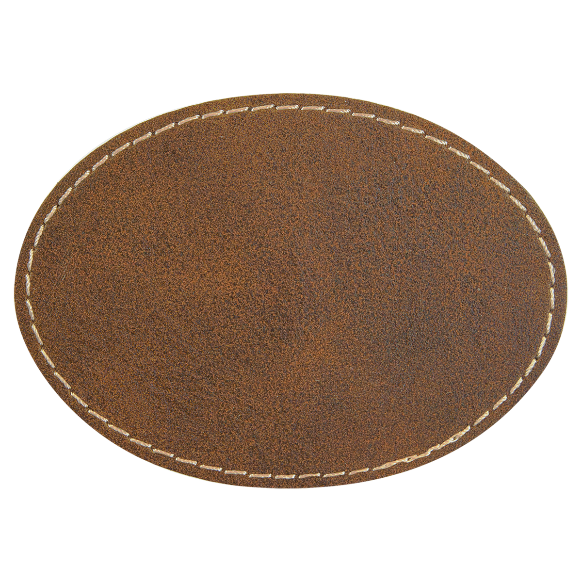 Rustic with Gold Engraving 3.5x2.5 Oval Hat Patches - Laser Engraved Leatherette