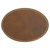 Rustic with Gold Engraving 3.5x2.5 Oval Hat Patches - Laser Engraved Leatherette