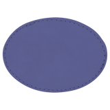 Purple with Black Engraving 3.5x2.5 Oval Hat Patches - Laser Engraved Leatherette