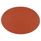 Basketball with Black Engraving 3.5x2.5 Oval Hat Patches - Laser Engraved Leatherette
