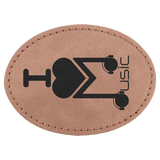 A Blush Oval Patch Adhesive - Laserable Leatherette Creekside Collection 3 1/2