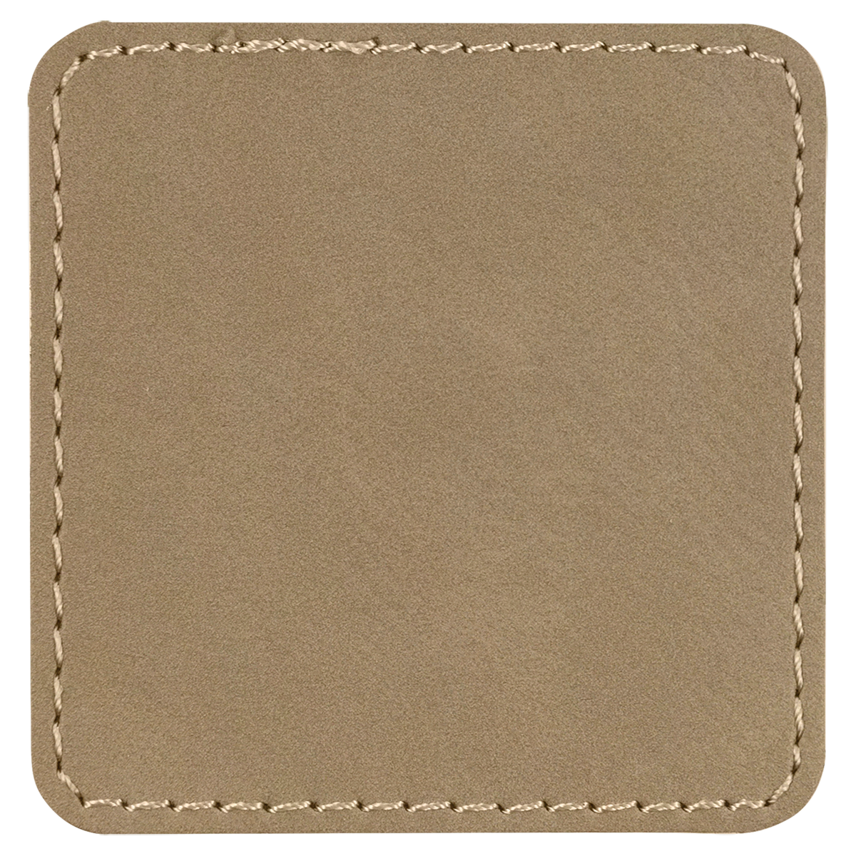 Light Brown with Black Engraving 2.5x2.5 Square Hat Patches - Laser Engraved Leatherette