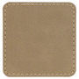 Light Brown with Black Engraving 2.5x2.5 Square Hat Patches - Laser Engraved Leatherette