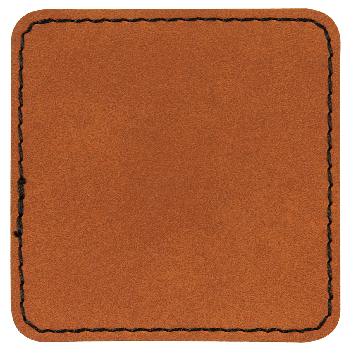 Rawhide with Black Engraving 2.5x2.5 Square Hat Patches - Laser Engraved Leatherette