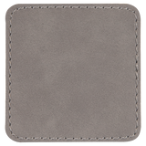 Gray with Black Engraving 2.5x2.5 Square Hat Patches - Laser Engraved Leatherette