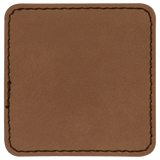 Dark Brown with Black Engraving 2.5x2.5 Square Hat Patches - Laser Engraved Leatherette