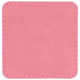 Pink with Black Engraving 2.5x2.5 Square Hat Patches - Laser Engraved Leatherette
